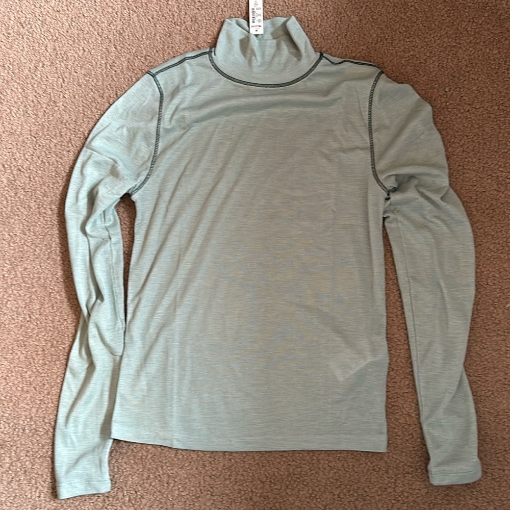 semi sheer mockneck tee